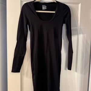 Helmut Lang Elegant Black Long Sleeve Dress